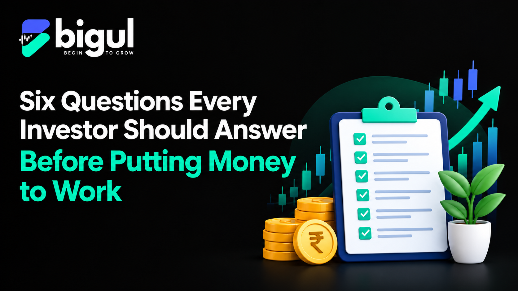 Six questions investors should answer before investing, covering goals, time horizon, risk, costs, fund performance and market corrections.